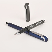 Cadeaux d'affaires Stylo à bille promotionnel caoutchouté en métal Stylet tactile Stylos de logo personnalisé