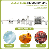Ligne de production de sauce à bouchon à pression triangulaire, machine de remplissage, de bouchage et d'étiquetage pour sauce chili, ketchup, pâte de viande, beurre de cacahuète