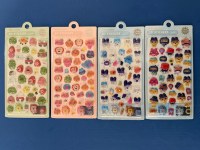 Pegatinas Decorativas 3D de Epoxi con Acabado Transparente Brillante, Calcomanías en Relieve con Diseños de Animales, Frutas y Pan, Adornos para Cuadernos y Vasos