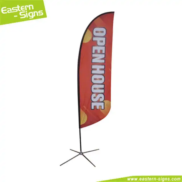 Trade Show 15ft Folding Concave Beach Banner Flying Flag Rods With Ground Stake Spike For Banner Advertising