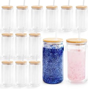 Vente en gros - Gobelet en verre borosilicate à double paroi, sans BPA, résistant à la chaleur, pré-percé, 12 oz, 16 oz, 20 oz, style globe de neige - Product Image 1
