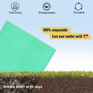 Paños de Cocina Suecos Reutilizables, Paño Ultra Absorbente para Lavar Platos, Paño de Esponja de Celulosa, <span class=keywords><strong>Trapo</strong></span> de Limpieza - Product Image 6