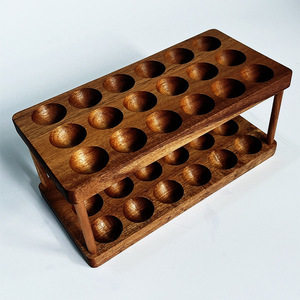 Solid Wood Egg Storage Rack Double Layer <b>Kitchen</b> Countertop Freshness Preservation Minimalist Design - Product Image 3