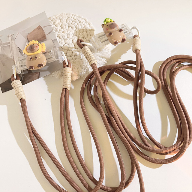 New Arrival 5 Style 3D Capybara Anime Cell Phone Lanyards Accessories Rope Lanyard for Mobile Phone Cute Crossbody Phone Lanyard