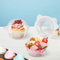 Doorzichtige Plastic Pet Enkele Cupcake Case Muffin Dome Houder Doos Container Klein Formaat Aparte Doos Fruit Salade Verpakking