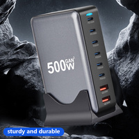 Bloc de charge personnalisé 500W GaN 8 ports USB Type C Chargeur d'ordinateur portable Chargeur de bureau PD 65W 100w Station de charge rapide