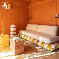 Canapé de loisir de style designer pour hôtel villa, salon moderne, mobilier canapé simple de luxe en tissu avec cadre en bois