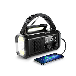 Radio solar de emergencia con manivela AM/FM/NOAA, radio portátil de supervivencia, Radio Meteorológica de 10000mAh con Banco de energía - Product Image 1
