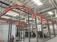 Système de ligne de production industrielle automatique de peinture en poudre pour les rayonnages de conteneurs de stockage, finition de surface blanche et grise