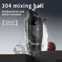 Bouteille d'Eau de Sport en Tritan Sans BPA, 700 ml, Personnalisable avec Logo, pour la Gym, avec Bille Mélangeuse à Poudre, Vente en Gros