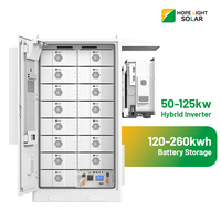 Armoire extérieure de stockage de batteries au lithium 128 kWh, 150 kWh, 192 kWh, 224 kWh, 240 kWh avec onduleur et longue durée de vie du cycle