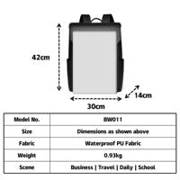 Sac à Dos Élégant Unisexe Grande Capacité pour Ordinateur Portable, Logo Personnalisé, Imperméable en PU, Idéal École/Affaires, Fabrication Professionnelle, Utilisation Quotidienne PC