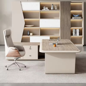 <span class=keywords><strong>Scrivania</strong></span> Direzionale Moderna Laccata con Cassetto e Mobile Laterale, Arredamento per <span class=keywords><strong>Ufficio</strong></span>, <span class=keywords><strong>Scrivania</strong></span> Esecutiva per <span class=keywords><strong>Computer</strong></span> - Product Image 3