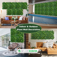 Panneau mural de haie artificielle verte en gros, motif végétal vertical 50cm*50cm pour intérieur, Noël, Thanksgiving, Remise de diplôme