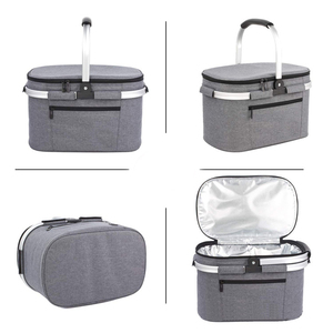 Feuille d'aluminium <span class=keywords><strong>panier</strong></span> de pique-nique extérieur fourre-tout portable sac de <span class=keywords><strong>livraison</strong></span> de <span class=keywords><strong>repas</strong></span> à emporter sac de pique-nique en alliage d'aluminium frais de conservation - Product Image 3