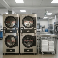 15KG Intelligent Multi-Payment Coin /QR/Card Operated Stackable Commercial Washer Dryer for Shared Laundry Facility