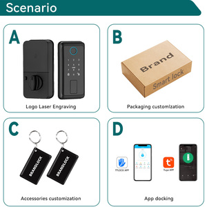 <span class=keywords><strong>Serratura</strong></span> Intelligente per <span class=keywords><strong>Porta</strong></span> in Lega di Alluminio <span class=keywords><strong>con</strong></span> Codice RFID, Wi-Fi, Cloud, Tastierino Touch-Screen e Chiavistello di Alta Qualità - Product Image 6