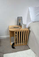 EURVET Lit pour chat en bois carré durable et écologique, niche surélevée pour chat avec lit amovible et lavable pour chats et chiens