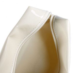 Estuche de Maquillaje para Mujer, con Logotipo Personalizado, Pequeño, de Viaje, de Cuero Blanco, con Cierre, Bolsa de Cosméticos de PVC - Product Image 5