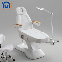 Table de massage électrique confortable avec dossier blanc réglable pour salon de beauté, soins du visage, spa et extensions de cils