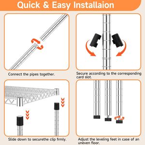MZG Adjustable 4 <b>Shelf</b> Basement <b>Wire</b> <b>Shelf</b> Unit Heavy Duty Storage Organizer Garage Utility Rack Metal <b>Wire</b> Shelving with Wheels - Product Image 6