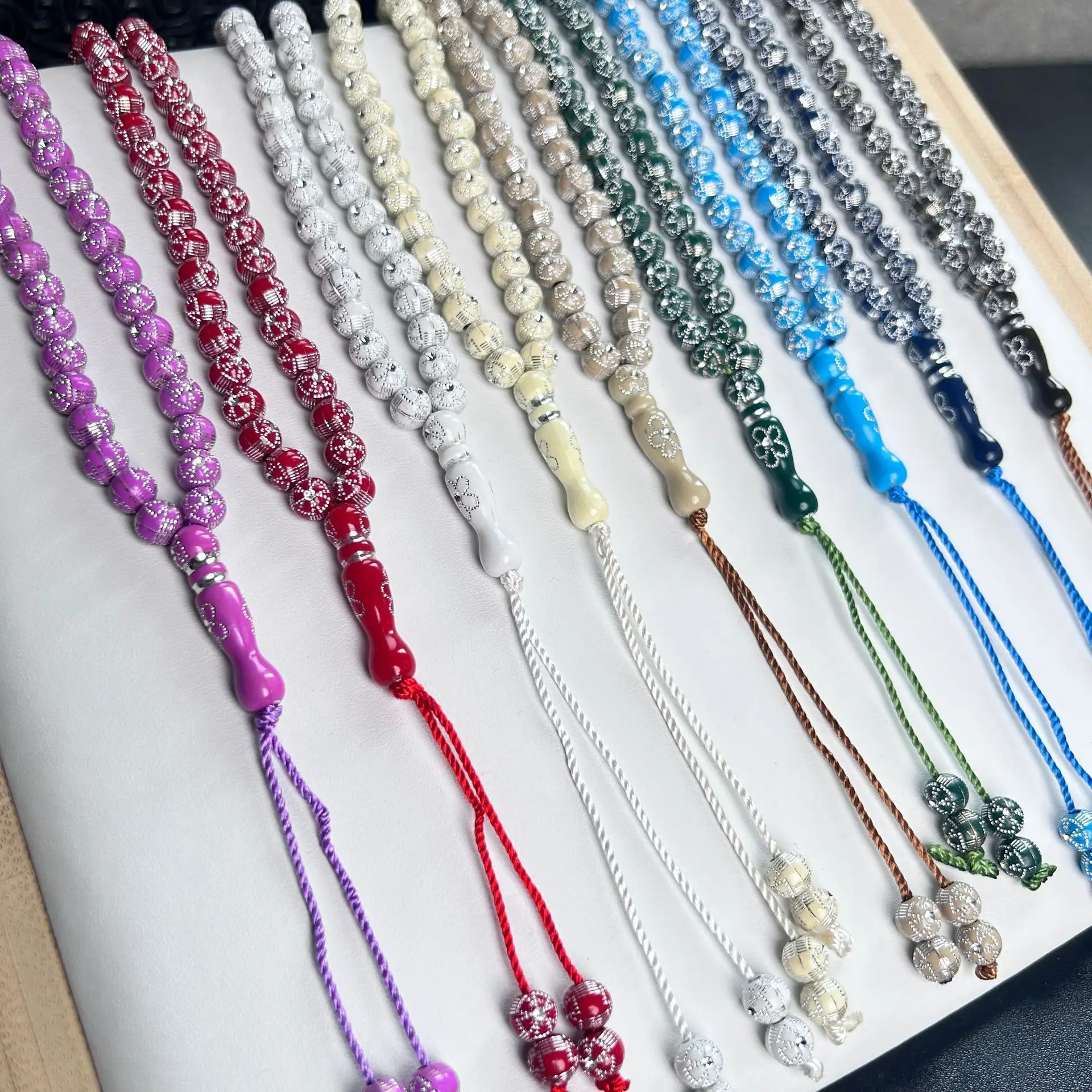Wholesale 99pcs 8cm Acrylic Rosary Muslim necklace Beads Arab Middle East Prayer Strings islamic rosary