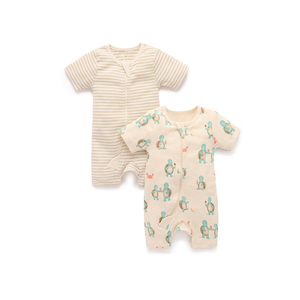 Mameluco Orgánico para Bebé, <span class=keywords><strong>de</strong></span> Bambú y Algodón, Manga Corta, con Cierre, Ropa <span class=keywords><strong>de</strong></span> Dormir Personalizada, Ropa Sostenible para Bebé, Mono para Recién Nacido - Product Image 2