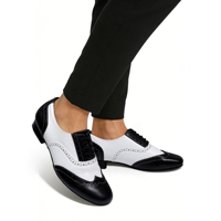 Chaussures de danse latine professionnelles pour hommes Dynadans, semelle extérieure en cuir véritable, dessus en PU, talon plat, salsa, tango, valse, danse de salon