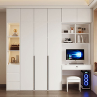 Ensemble de meubles de chambre à coucher en bois pour enfants, design personnalisé, lits modernes et armoire avec bureau d'étude et table d'ordinateur
