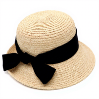 Large Bord Madagascar Femmes Raphia Paille Seau Chapeau Chapeaux En Gros