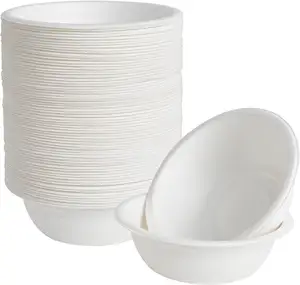 12 oz Paper Bowls, Disposable Compostable Bowls Heavy-Duty, Biodegradable Soup Bowls Made of Natural Bagasse