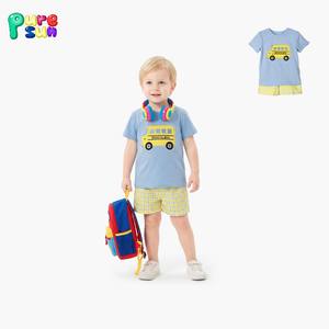 Puresun 独立日短袖儿童服装套装 儿童服装印花 100% 棉 男童服装套装 - Product Image 2