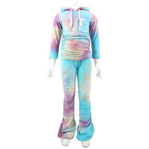 chica de pantalones de <span class=keywords><strong>moda</strong></span> traje de niña <span class=keywords><strong>Boutique</strong></span> apretado traje capucha Niñas Ropa conjuntos de dos piezas traje - Product Image 3