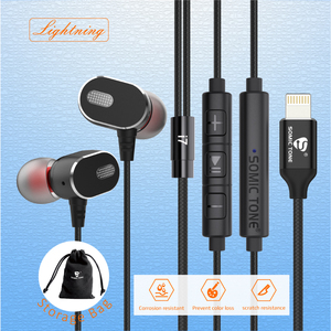 Audífonos Intrauditivos SOMIC TONE I7, Audífonos con <span class=keywords><strong>Cable</strong></span> para Música y Videojuegos, Negros con Control de Volumen y Micrófono para <span class=keywords><strong>iPhone</strong></span> 11/12/<span class=keywords><strong>13</strong></span>/14 - Product Image 2