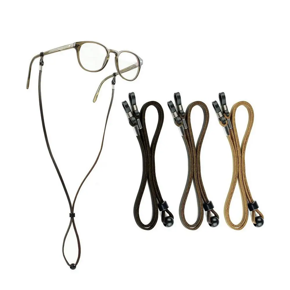 Unisex Sonnenbrille riemen Anti-Rutsch-verstellbare Brille Kabel halter Premium PU Leder Brillen halter