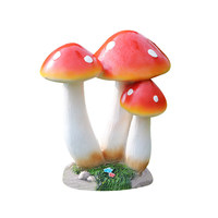 Leuchtende Pilz-Gartenskulptur für den Außenbereich, handgefertigte Fiberglas-Pflanzenornamente mit Leuchteffekt