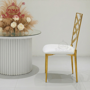 Chaise d'hôtel FUMAI, structure métallique, dossier croisé, coussin blanc, design moderne, mobilier d'intérieur - Product Image 5
