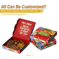 Caja de Pizza Plegable Ecológica Personalizable con Laminado Mate a Todo Color para Comida para Llevar con Impresión de Logotipo