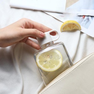 Cốc uống nước di động 360ml 500ml có nắp, chai nước nhựa Tritan dẹt dùng cho nước ép - Product Image 4