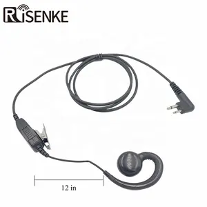 EH49 2 pin swivel C fbi walkie earpiece mic headset for motorola radio cls1410 mtp3550