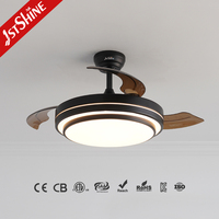 Ventilateur de plafond moderne avec lumière 1stshine 42 pouces, télécommande, décoration intérieure, excellent vendeur, directement de l'usine, moteur DC professionnel