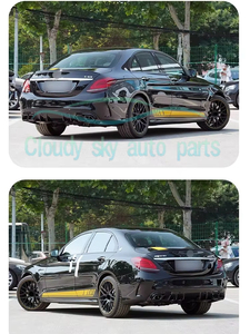 Diffuseur de pare-chocs arrière W205 avec tuyau d'échappement pour <span class=keywords><strong>Mercedes</strong></span> Classe C W205 <span class=keywords><strong>C63</strong></span>, noir brillant, style AMG, kit carrosserie, <span class=keywords><strong>prix</strong></span> d'usine - Product Image 5
