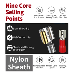 Cnxi mdny loại Brass cáp nhanh chóng ngắt kết nối Nylon cách nhiệt thiết bị đầu cuối nam Uốn Tóc bồng Lugs điện cách điện vật liệu đồng - Product Image 4