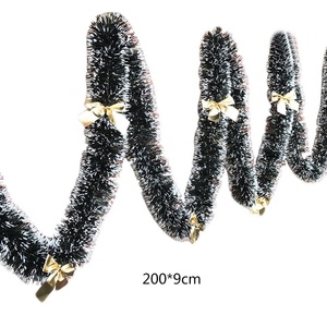QY 2M <strong>Christmas</strong> Garland Home Party <strong>Wall</strong> <strong>Christmas</strong> <strong>Tree</strong> Ornaments Tinsel Strips with Bowknot Party <strong>Christmas</strong> Accessories - Product Image 2