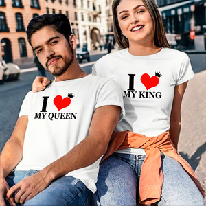 Camisetas Personalizadas de Alta Calidad para Parejas, Suaves y Casuales, con Estampado de Corazón y Letras, Tejidas, Transpirables y de Secado Rápido - Product Image 2