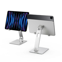 Support de chargeur d'iPad portable pliable magnétique en aluminium avec logo personnalisé d'usine, support de tablette 11 13 pouces, écran vertical rotatif