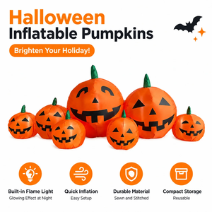 Castillo Inflable con Fantasma Luminoso LED para <span class=keywords><strong>Halloween</strong></span>, Decoración <span class=keywords><strong>de</strong></span> Jardín Inflable <span class=keywords><strong>de</strong></span> Poliéster para Parques <span class=keywords><strong>de</strong></span> Diversiones al Aire Libre - Product Image 3