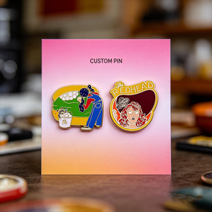Badge en métal dur personnalisé, épinglette amusante et mignonne en émail <span class=keywords><strong>pour</strong></span> prières et fêtes, broche de revers polie <span class=keywords><strong>pour</strong></span> amis - Product Image 1