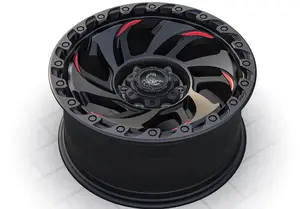 Customization 17 18 20 Inch 5*114.3 150 127 6*114.3 139.7 4X4 Off Road Wheels Black And Red Silver