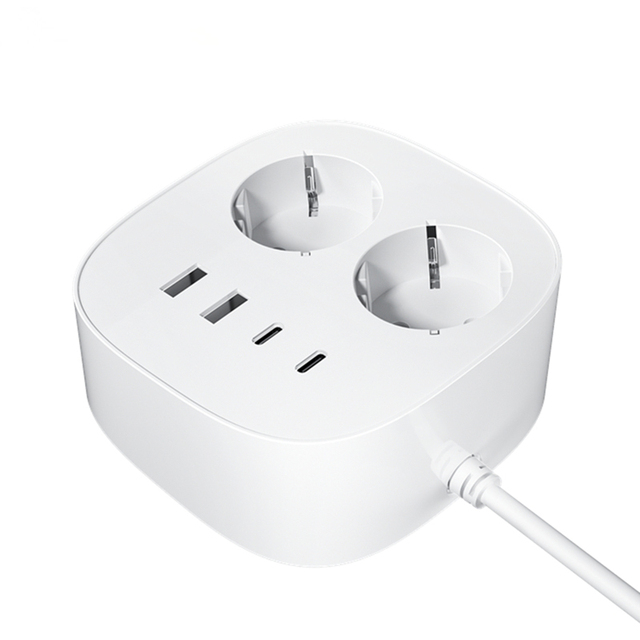 Desktop USB Type C Fast Charging Surge Protector Portable 65W GaN Charger Power Strip Extension Cord for Hotel Office Home